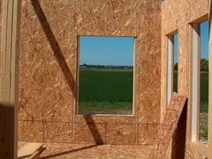 SIP wall with blue electrical markings