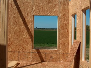 SIP wall with blue electrical markings