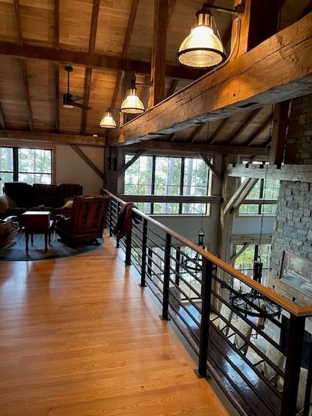 SIP Lake Cabin Loft with Beautiful Reclaimed barn timbers