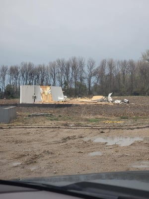 storm damage stick building