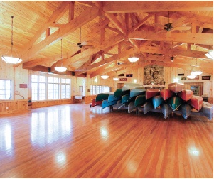 timber frame inside of building