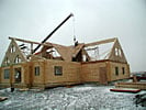 log home roof installation