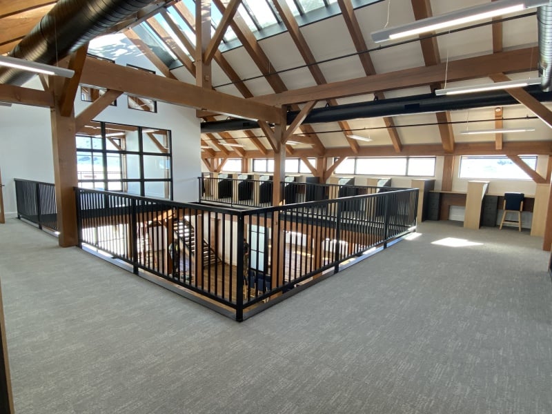 Timber Frame barn Interior, Second Floor of Sage School