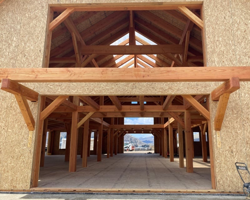 Enercept RTA SIP constructed timberframe barn