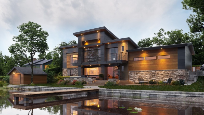 3D Render of House Plans designed by Nostdahl Liptack Architects